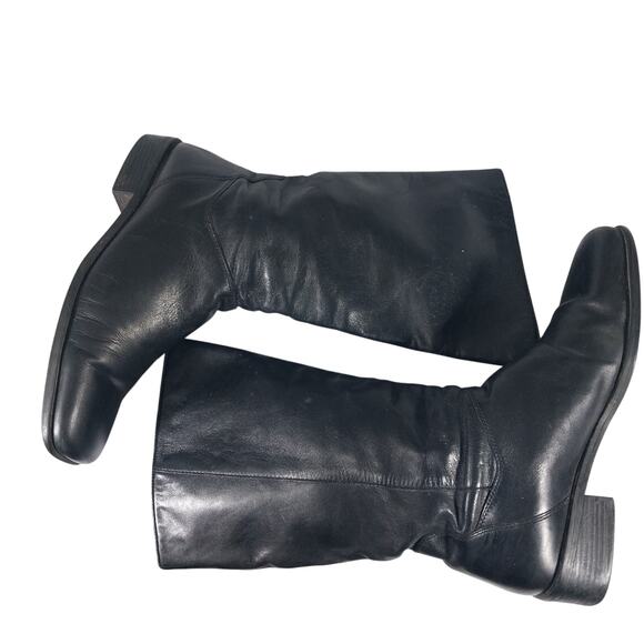 NATURALIZER! BLACK GENUINE LEATHER SQUARE TOE MID CALF/ANKLE BOOTS! SZ 8.5M - Picture 7 of 11